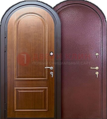 Железная арочная дверь с МДФ внутри ДА-14 в Тольятти