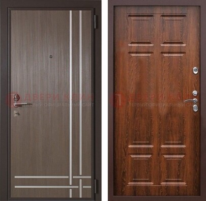 Темно-коричневая металлическая дверь с МДФ ДМ-373 